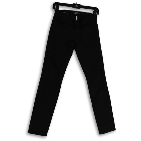 Womens Black Dark Wash Pockets Stretch Denim Skinny Leg Jeans Size 00P image number 1
