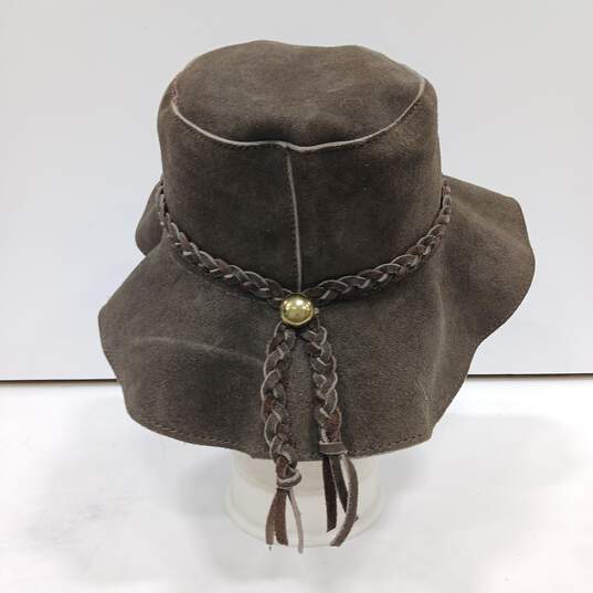 Brown Suede Floppy Hat Women's Size L image number 3