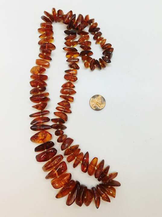 Artisan Amber Nuggets Graduated Beaded Statement Necklace 79.6g image number 3