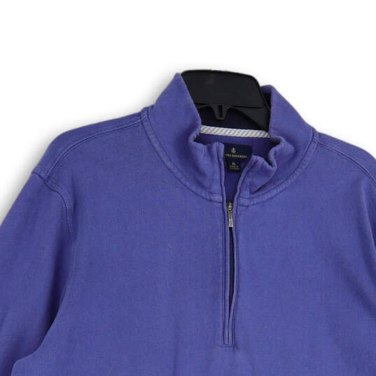 Womens Purple Long Sleeve Mock Neck 1/2 Zip Sweatshirt Size XL image number 3