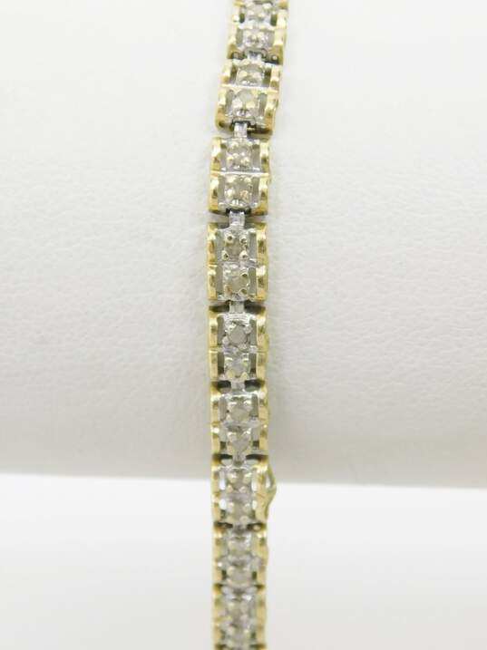 10K Yellow Gold 1.12 CTTW Diamond Tennis Bracelet 4.6g image number 2