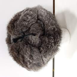 Women's Faux Fur Gray Trapper Hat alternative image