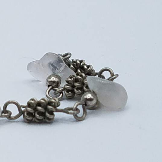 Sterling Silver Quartz Link 6 3/4 Inch Bracelet 8.3g image number 5
