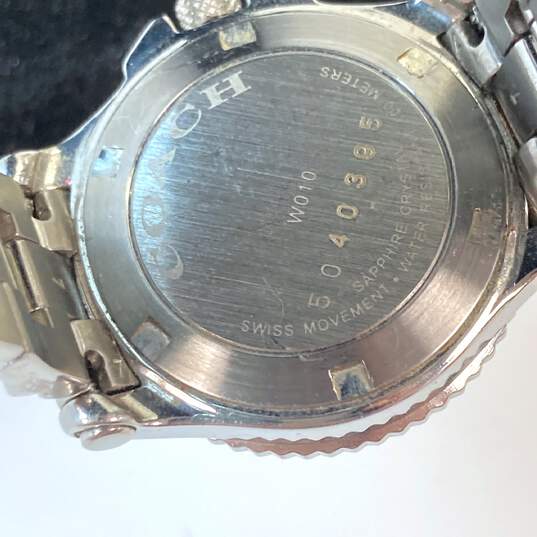 Designer Coach Silver-Tone Stainless Steel Water Resistant Analog Wristwatch image number 5