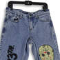 Mens Gray Denim Medium Wash 5-Pocket Design Straight Leg Jeans Size 30X32 image number 3