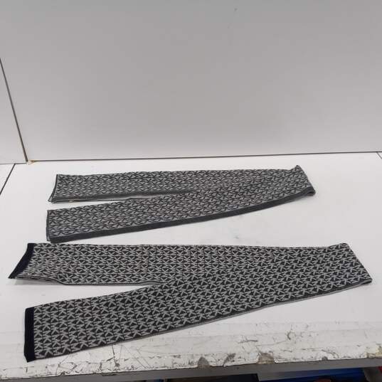2-Tone Grey 'MK' Knit Scarf image number 1