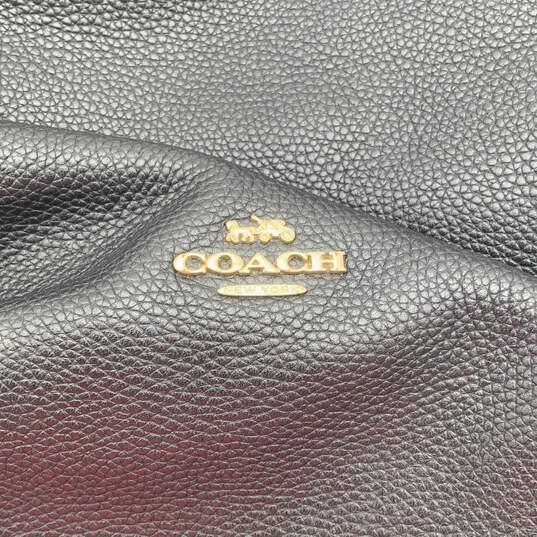 Womens Black Leather Bottom Studs 3 Compartment Magnetic Shoulder Handbag Purse image number 6