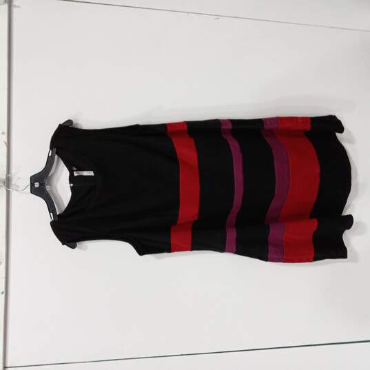 NY COLLECTION WOMEN'S BLACK, RED, AND PURPLE STRIPED DRESS SIZE 3X NWT image number 3