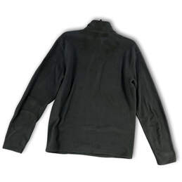 Mens Gray Mock Neck Long Sleeve Half Zip Fleece Jacket Size Medium alternative image