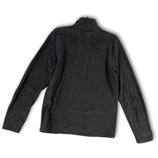 Mens Gray Mock Neck Long Sleeve Half Zip Fleece Jacket Size Medium image number 2