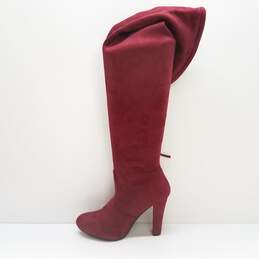 Forever Burgundy Faux Suede Women's Boots Size 7.5 alternative image
