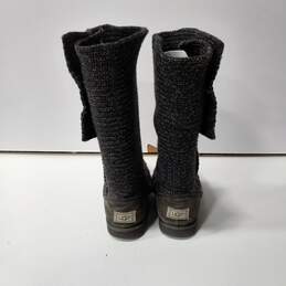 UGG Gray Crochet Knit Boots Size 9 alternative image