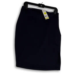 NWT Womens Blue Elastic Waist Pull-On Straight & Pencil Skirt Size M