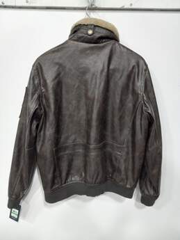 Tommy Hilfiger Faux Leather Sherpa Bomber Jacket Men's Size L alternative image