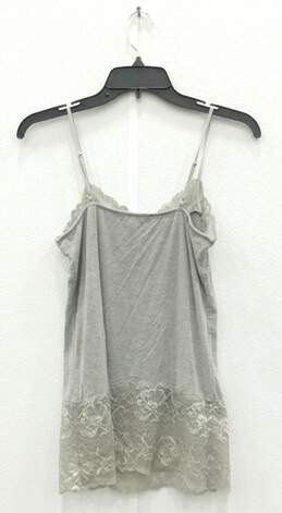 White House Black Market Women's Grey Lace Hem Cami Size S alternative image