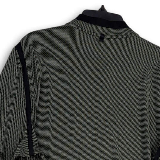 Mens Green Golf Dri Fit 1/4 Zip Mock Neck Pullover T-Shirt Size X-Large image number 4