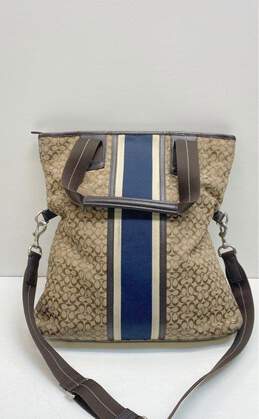 COACH F70773 Jacquard Stripe Signature Canvas Shoulder Tote Bag alternative image