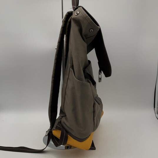 Coach Womens Brown Yellow Adjustable Shoulder Strap Inner Pockets Backpack image number 4