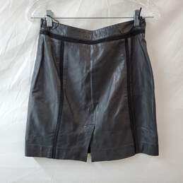 Mango Black Leather Mini Skirt alternative image