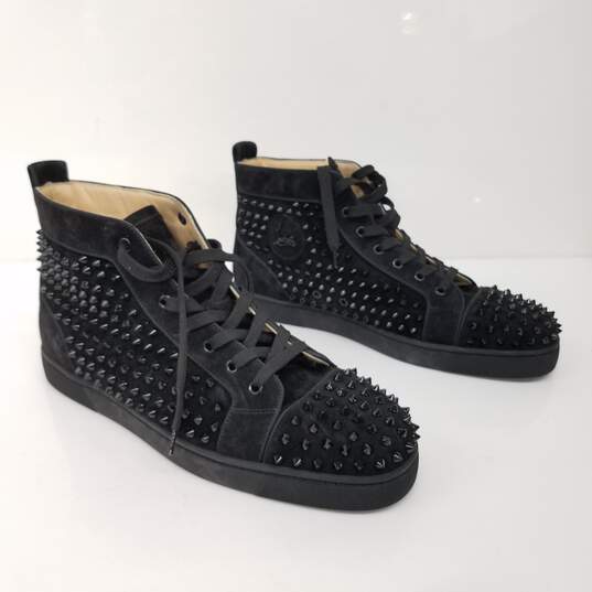 Christian Louboutin Men's Louis Leather Sneakers - Black - Size 13