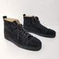 Christian Louboutin Louis Black Veau Velours Studded High Tops Men's Size 13 image number 5