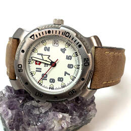 Designer Swiss Army Silver-Tone Dial Adjustable Strap Analog Wristwatch