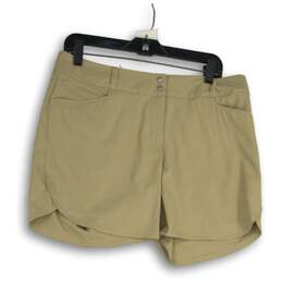 NWT Adidas Womens Beige Flat Front Slash Pocket Golf Chino Shorts Size 10
