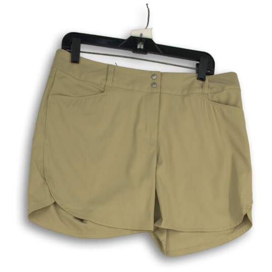 NWT Adidas Womens Beige Flat Front Slash Pocket Golf Chino Shorts Size 10 image number 1