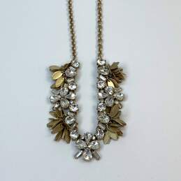 Designer J. Crew Gold-Tone Chunky Chain Clear Crystal Statement Necklace alternative image