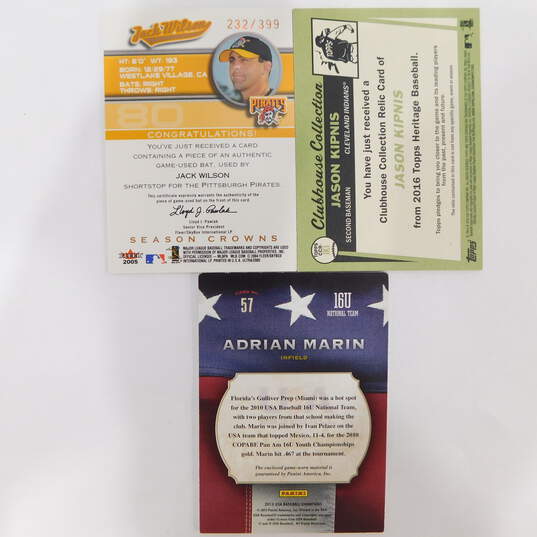 3 MLB Game Used/Game Worn Memorabilia Cards image number 2