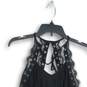 NWT Womens Black Lace V-Neck Sleeveless Pullover Tank Top Size Medium image number 3