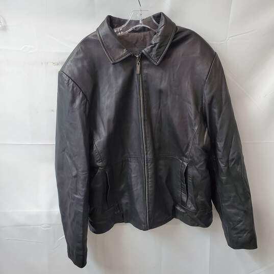 Men's Black Izod Leather Jacket Size L image number 1