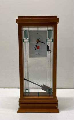 Bulova B1839 Willits Frank Lloyd Wright Pendulum Mantel Clock 14" Walnut Fini