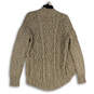 NWT Womens Tan Cable-Knit Long Sleeve Open Front Cardigan Sweater Size L image number 2