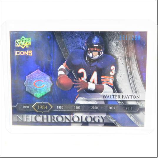 2008 Walter Payton Upper Deck Icons NFL Chronology Rainbow Blue /250 Chicago Bears image number 1