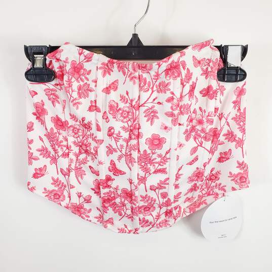 Torrid Women White/Pink Floral Bustier Top L NWT image number 1