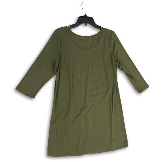 NWT Womens Green PureJill Round Neck 3/4 Sleeve Tunic Blouse Top Size M image number 2