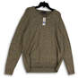 NWT Mens Brown Long Sleeve V-Neck Reversible Pullover Sweater Size X-Large image number 1