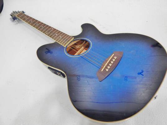Ibanez Brand Talman TCY10TBS1204 Model Blue Acoustic Electric Guitar image number 3