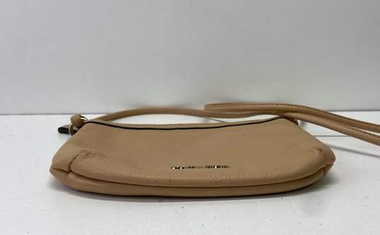 Calvin Klein Tan Leather Small Zip Crossbody Bag image number 3