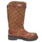 Exeter Brown Quilted Suede Leather Riding Shearling Boots Women's Size 39 image number 2