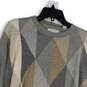 NWT Mens Gray Tan Argyle Print Crew Neck Long Sleeve Pullover Sweater Sz XL image number 3