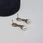 Avery Sterling Silver Fw Pearl 22.3mm Drop Earrings 3.1g image number 3