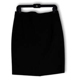 Womens Black Stretch Flat Front Back Zip Straight And Pencil Skirt Size 8 alternative image