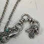 Designer Lucky Brand Silver-Tone Link Chain Half Moon Pendant Necklace image number 4