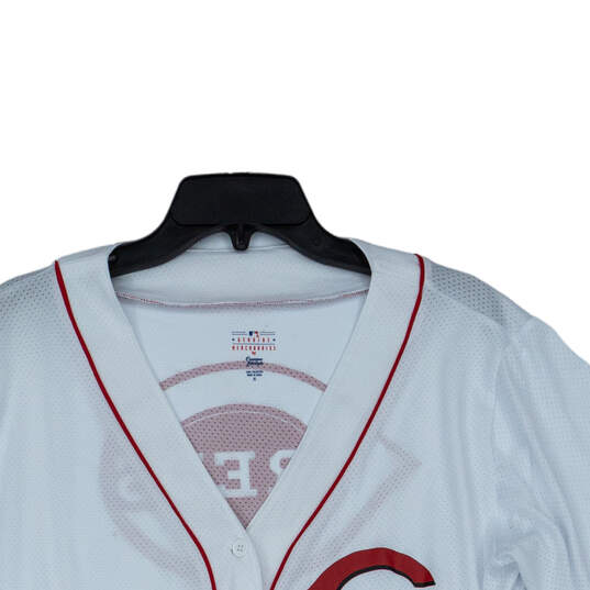 Womens White Cincinnati Reds Button Front MLB Baseball Jersey Size XL image number 3