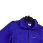 Womens Purple Collared Long Sleeve Fleece Full-Zip Jacket Size Medium image number 3