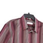 NWT Mens Purple Striped Long Sleeve Regular Fit Button-Up Shirt Size XL image number 4