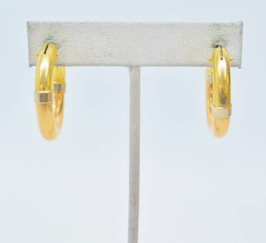 Elegant 14K Tri Tone Gold Hoop Earrings 8.9g image number 2