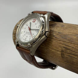 Designer Wegner Military Calendar Silver-Tone Dial Analog Wristwatch